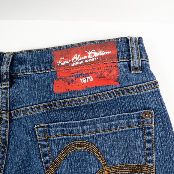 RAW BLUE boot cut jeans w/acid wash detail size 13 - Picture 4 of 8